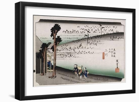 The Monkey Plateau, Futagawa', from the Series 'The Fifty-Three Stations of the Tokaido'-Utagawa Hiroshige-Framed Giclee Print