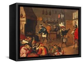 The Monkey's Cooks-David Teniers the Younger-Framed Stretched Canvas