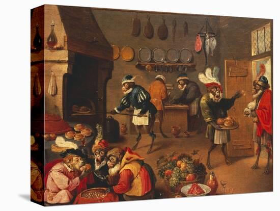 The Monkey's Cooks-David Teniers the Younger-Stretched Canvas