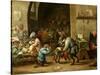 The Monkeys at School, Ca. 1660-David Teniers the Younger-Stretched Canvas