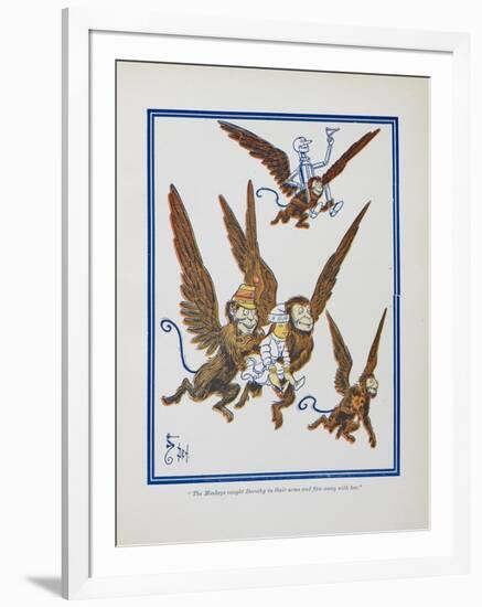 "The Monkeys Caught Dorothy in Theirs Arms and Flew Away With Her"-William Denslow-Framed Giclee Print