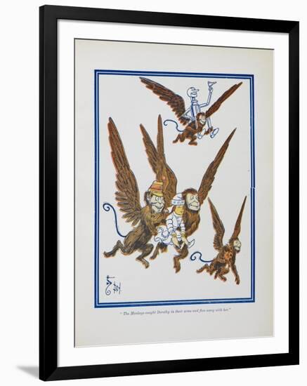 "The Monkeys Caught Dorothy in Theirs Arms and Flew Away With Her"-William Denslow-Framed Giclee Print