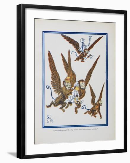 "The Monkeys Caught Dorothy in Theirs Arms and Flew Away With Her"-William Denslow-Framed Giclee Print