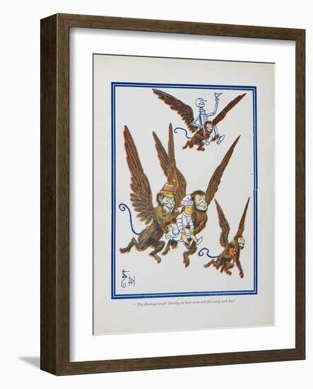 "The Monkeys Caught Dorothy in Theirs Arms and Flew Away With Her"-William Denslow-Framed Giclee Print