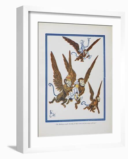 "The Monkeys Caught Dorothy in Theirs Arms and Flew Away With Her"-William Denslow-Framed Giclee Print