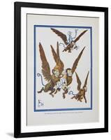 "The Monkeys Caught Dorothy in Theirs Arms and Flew Away With Her"-William Denslow-Framed Premium Giclee Print