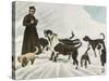 The Monks of Saint Bernard Together with Their Dogs Visit Tibet-null-Stretched Canvas