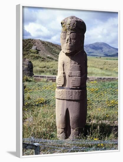 The Monolith of the Frail or the Monolith of the Friar, Tiahuanacu or Tiwanaku-null-Framed Photographic Print