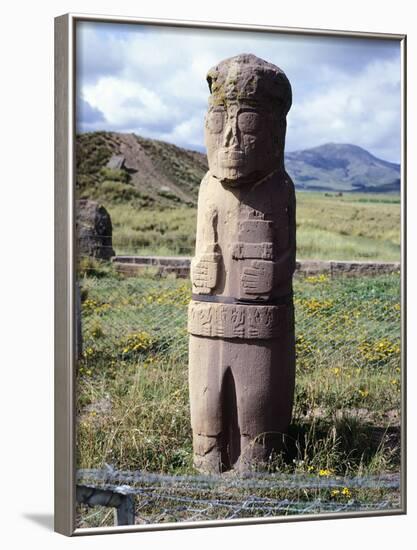 The Monolith of the Frail or the Monolith of the Friar, Tiahuanacu or Tiwanaku-null-Framed Photographic Print