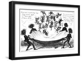 The Monster Sweeps, a Toss Up for the Derby, 19th Century-George Cruikshank-Framed Premium Giclee Print