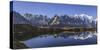 The Mont Blanc Mountain Range Reflected in the Waters of Lac De Chesery at Sunrise-ClickAlps-Stretched Canvas