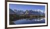 The Mont Blanc Mountain Range Reflected in the Waters of Lac De Chesery at Sunrise-ClickAlps-Framed Photographic Print