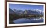 The Mont Blanc Mountain Range Reflected in the Waters of Lac De Chesery at Sunrise-ClickAlps-Framed Photographic Print