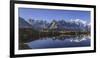 The Mont Blanc Mountain Range Reflected in the Waters of Lac De Chesery at Sunrise-ClickAlps-Framed Photographic Print