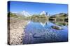 The Mont Blanc Mountain Range Reflected in the Waters of Lac Des Cheserys-Roberto Moiola-Stretched Canvas