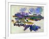 The Mont Sainte-Victoire, Seen from Lauves, 1905-Paul Cézanne-Framed Giclee Print