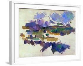 The Mont Sainte-Victoire, Seen from Lauves, 1905-Paul Cézanne-Framed Giclee Print