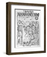 The Month of July, Storing Maize and Potatoes (Woodcut)-Felipe Huaman Poma De Ayala-Framed Premium Giclee Print