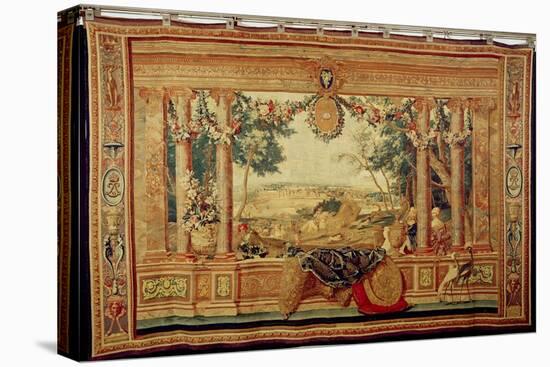 The Month of June/ Chateau of Fontainebleau, from the Series of Tapestries-Charles Le Brun-Stretched Canvas