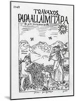 The Month of June, Harvesting the Potatoes (Woodcut)-Felipe Huaman Poma De Ayala-Mounted Giclee Print