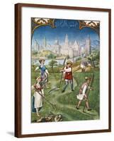 The Month of June, Haymaking, Miniature from the Grimani Breviary, Folio 6, Verso, Flanders-null-Framed Giclee Print