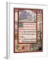 The Month of June, Miniature from Book of Hours of King Don Manuel, Manuscript, 1517, Portugal.-null-Framed Giclee Print