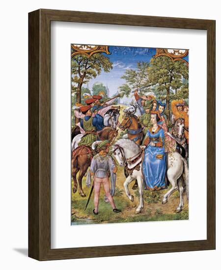 The Month of May, Tree Festival, Miniature from the Grimani Breviary, Folio 5, Verso, Flanders-null-Framed Giclee Print