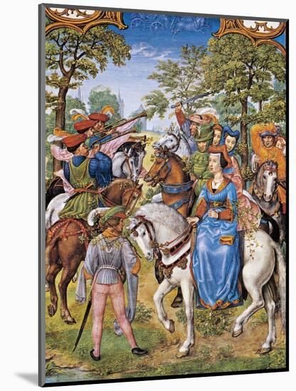 The Month of May, Tree Festival, Miniature from the Grimani Breviary, Folio 5, Verso, Flanders-null-Mounted Giclee Print