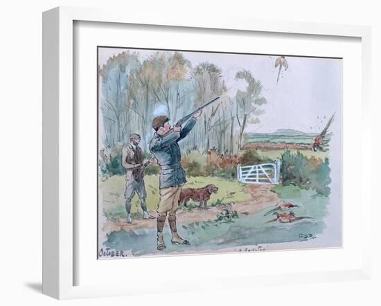 The Month of October: Pheasant Shooting-George Derville Rowlandson-Framed Giclee Print