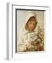 The Month of September, a Young Girl in White, Holding a Bunch of Flowers-Carl Wilhelm Friedrich Bauerle-Framed Giclee Print