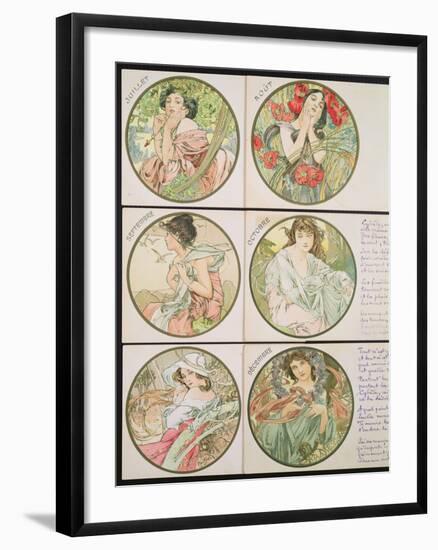 The Months, 1899-Alphonse Mucha-Framed Giclee Print