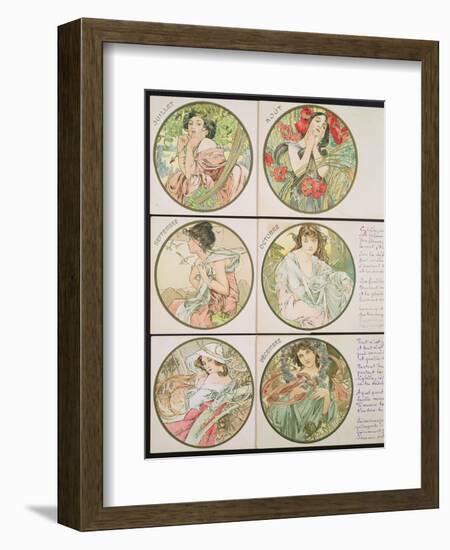 The Months, 1899-Alphonse Mucha-Framed Giclee Print