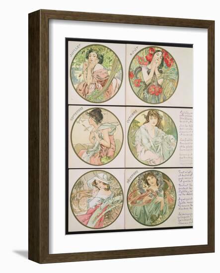 The Months, 1899-Alphonse Mucha-Framed Giclee Print