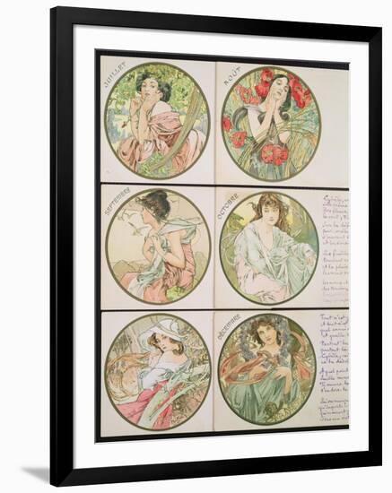 The Months, 1899-Alphonse Mucha-Framed Premium Giclee Print