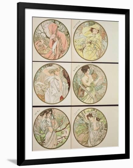 The Months, 1899-Alphonse Mucha-Framed Giclee Print