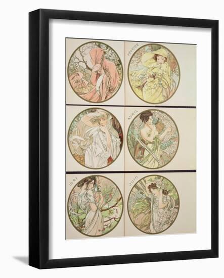 The Months, 1899-Alphonse Mucha-Framed Giclee Print