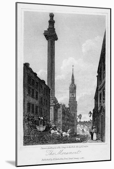 The Monument, City of London, 1817-J Greig-Mounted Giclee Print