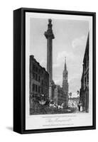 The Monument, City of London, 1817-J Greig-Framed Stretched Canvas