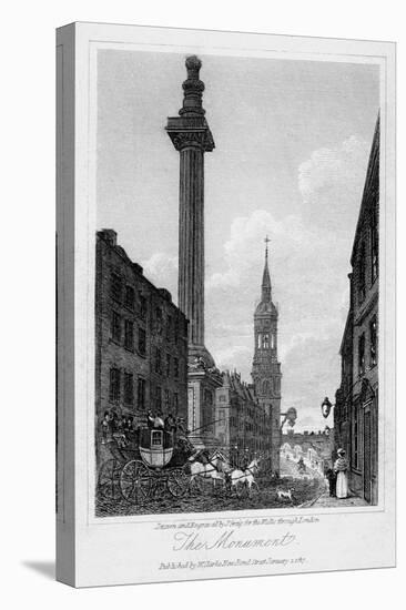 The Monument, City of London, 1817-J Greig-Stretched Canvas