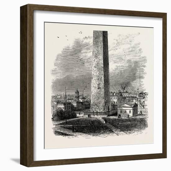 The Monument on Bunker's Hill, USA, 1870s-null-Framed Giclee Print