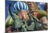The Monument to Minin and Pozharsky in Front of St Basil's Cathedral in Red Square.-Jon Hicks-Mounted Photographic Print