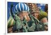 The Monument to Minin and Pozharsky in Front of St Basil's Cathedral in Red Square.-Jon Hicks-Framed Photographic Print