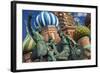The Monument to Minin and Pozharsky in Front of St Basil's Cathedral in Red Square.-Jon Hicks-Framed Photographic Print