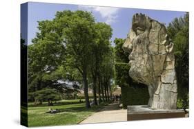 The Monumental Head by Igor Mitora in the Boboli Gardens, Florence, Tuscany, Italy-John Woodworth-Stretched Canvas