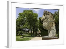 The Monumental Head by Igor Mitora in the Boboli Gardens, Florence, Tuscany, Italy-John Woodworth-Framed Photographic Print