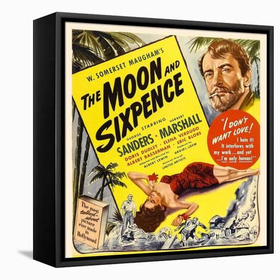 The Moon and Sixpence, Elena Verdugo, George Sanders on Window Card, 1942-null-Framed Stretched Canvas