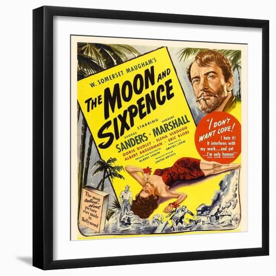 The Moon and Sixpence, Elena Verdugo, George Sanders on Window Card, 1942-null-Framed Photo