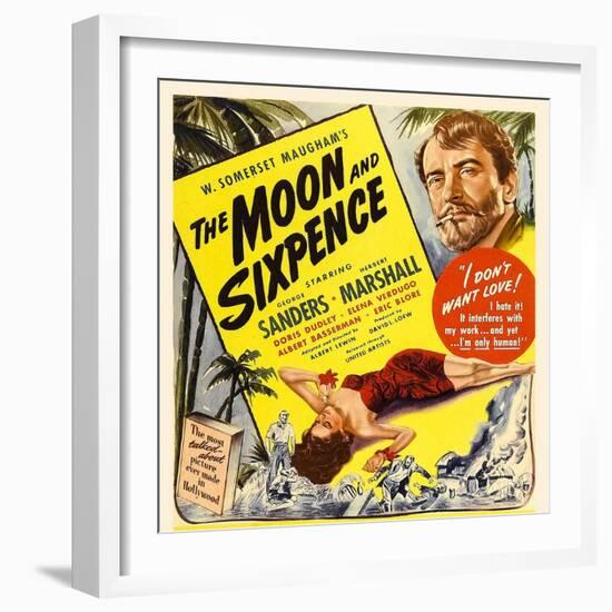 The Moon and Sixpence, Elena Verdugo, George Sanders on Window Card, 1942-null-Framed Photo