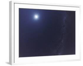 The Moon and the Milky Way in an Ultra Widefield of View-Stocktrek Images-Framed Photographic Print