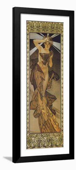 The Moon and the Stars: Morning Star, 1902 (Version B)-Alphonse Mucha-Framed Premium Giclee Print